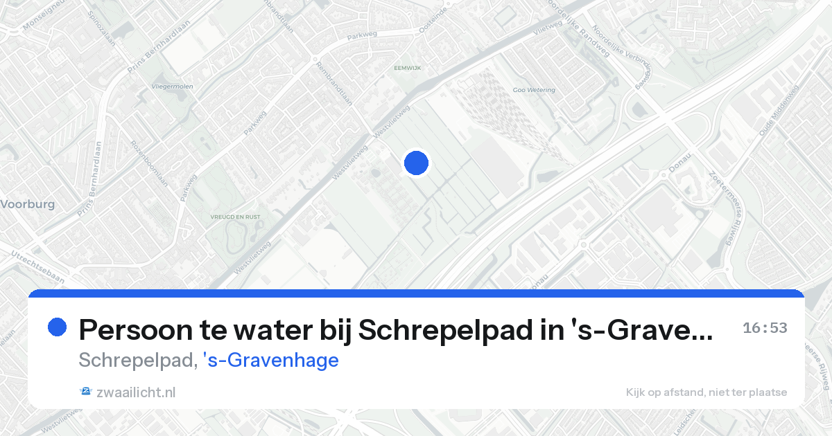 Persoon te water bij Schrepelpad in 's-Gravenhage — 12 mei 2026