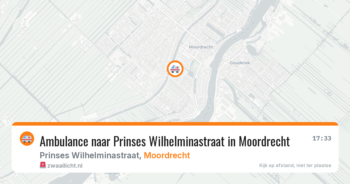 Ambulance naar Prinses Wilhelminastraat in Moordrecht — 11 aug 2026