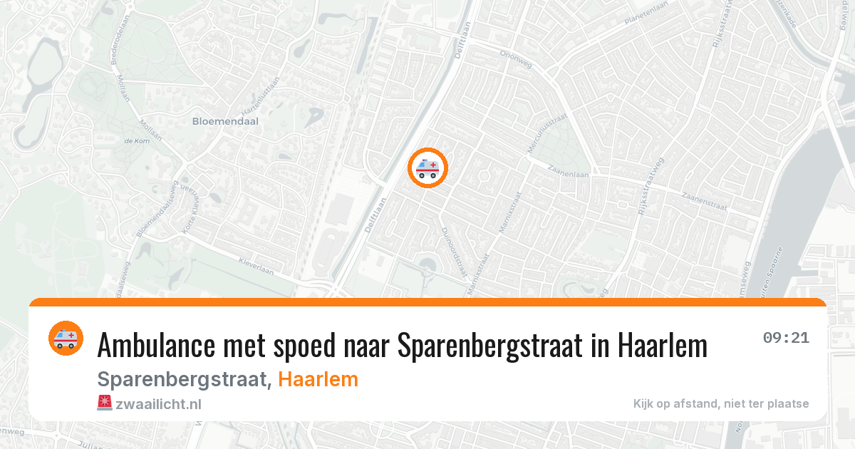 Ambulance met spoed naar Sparenbergstraat in Haarlem — 5 aug 2026