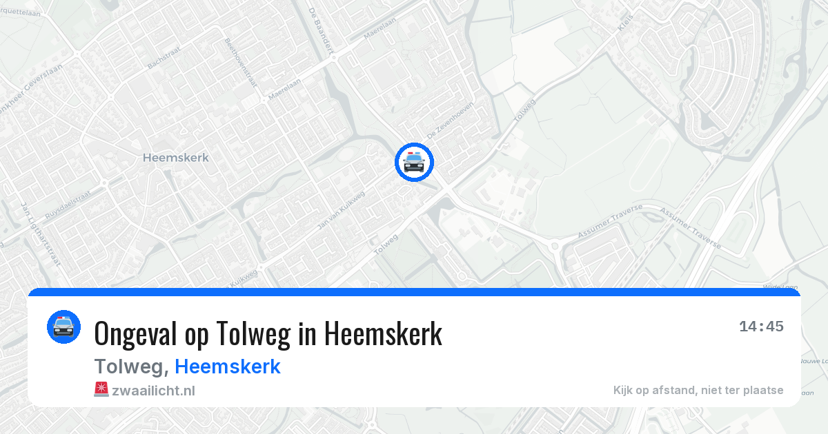 Ongeval op Tolweg in Heemskerk — 3 aug 2026