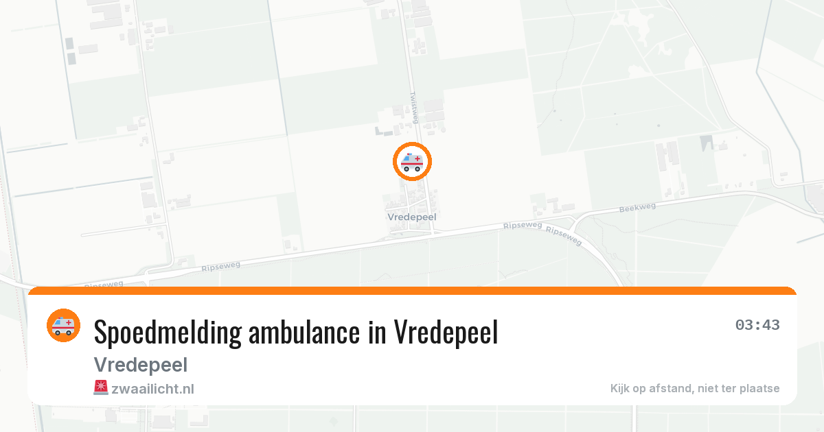 Spoedmelding ambulance in Vredepeel — 24 jan 2026