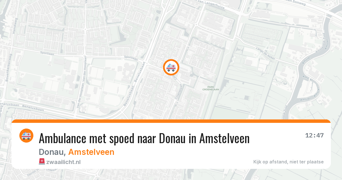 Ambulance met spoed naar Donau in Amstelveen — 26 mrt 2026