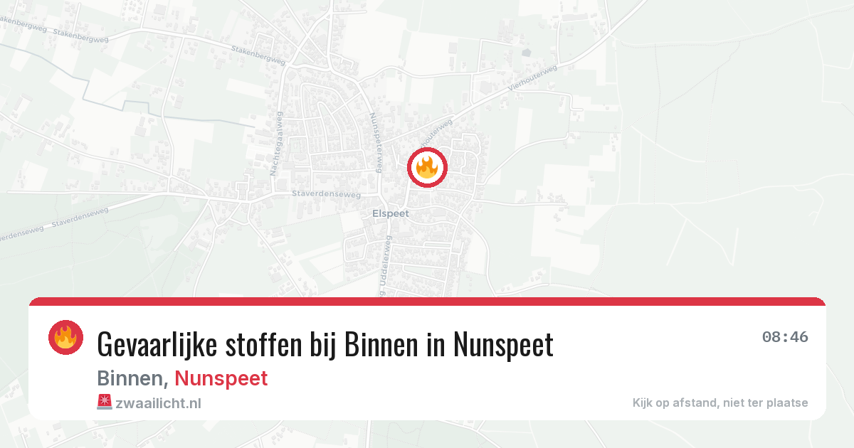 Gevaarlijke stoffen bij Binnen in Nunspeet — 16 jul 2026