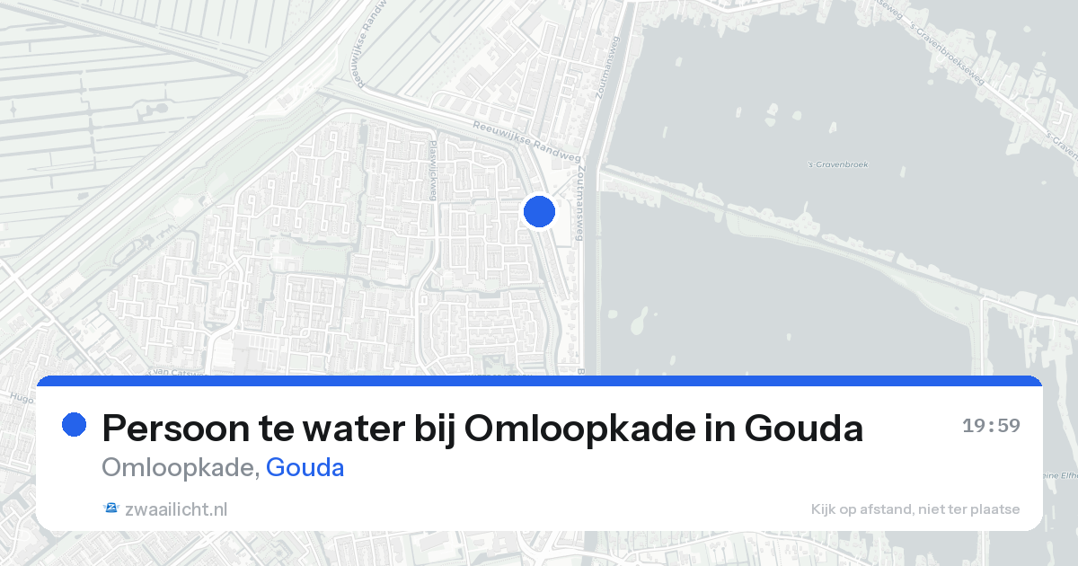Persoon te water bij Omloopkade in Gouda — 17 aug 2026