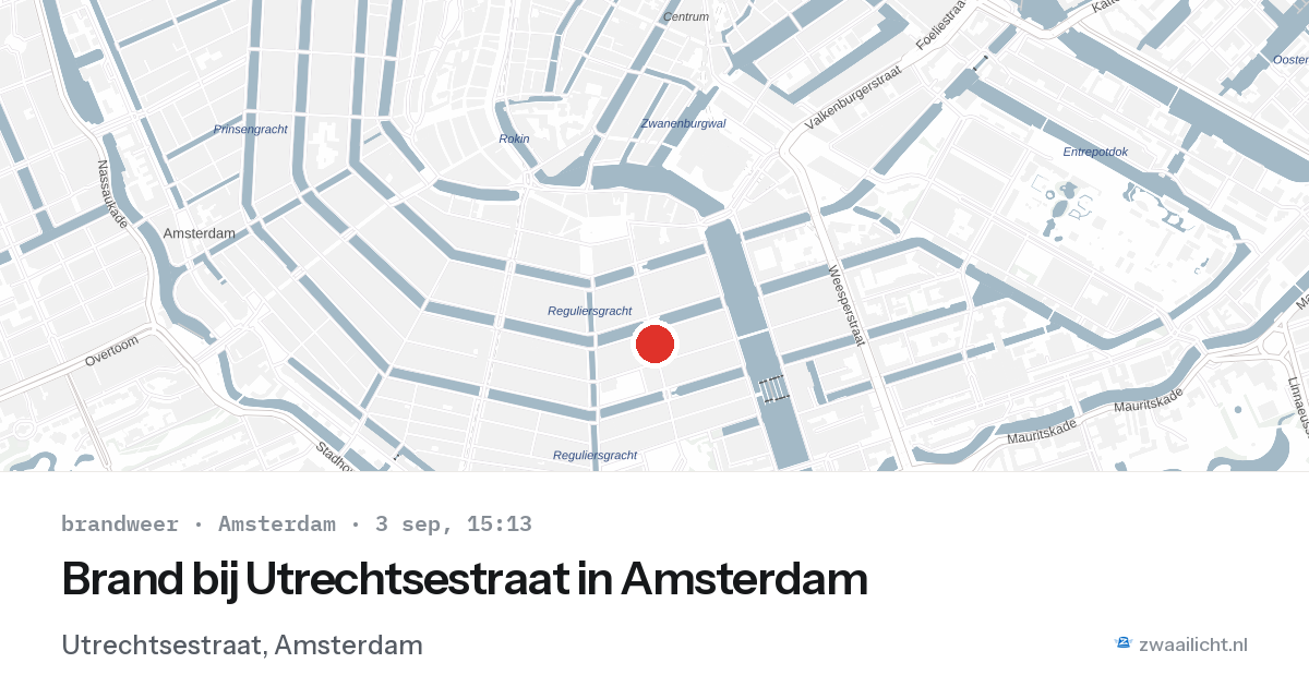 Brand bij Utrechtsestraat in Amsterdam — 3 sep 2026