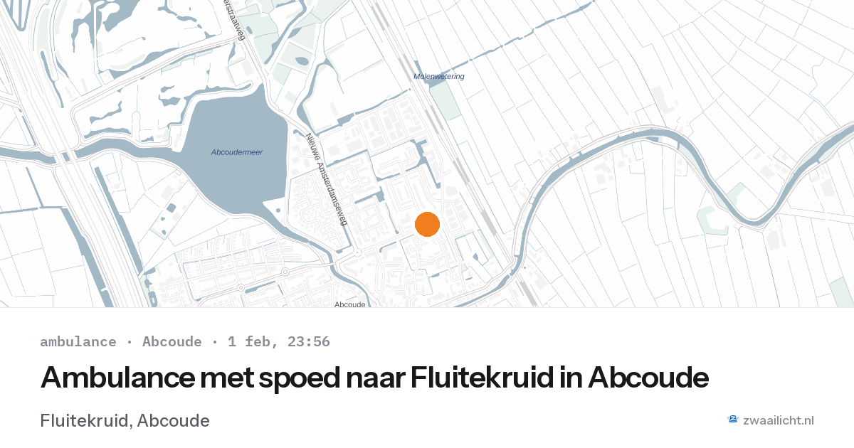 Ambulance met spoed naar Fluitekruid in Abcoude — 1 feb 2026
