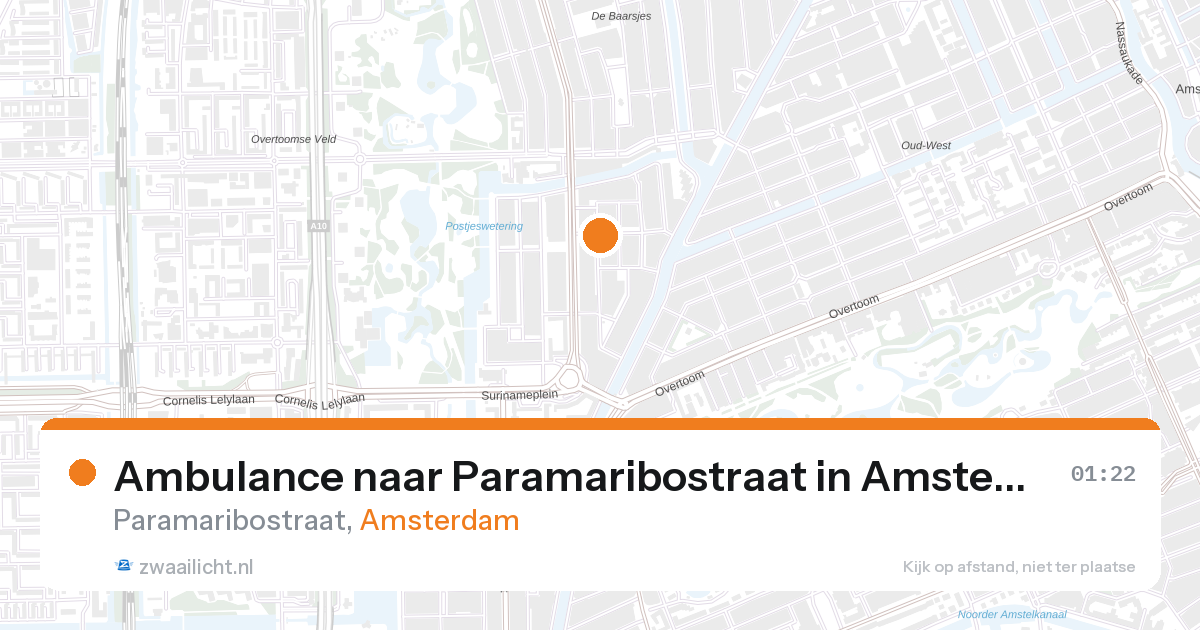 Ambulance naar Paramaribostraat in Amsterdam — 26 jun 2026