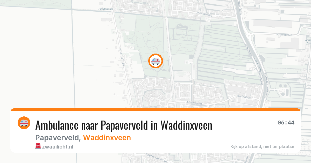 Ambulance naar Papaverveld in Waddinxveen — 7 aug 2026
