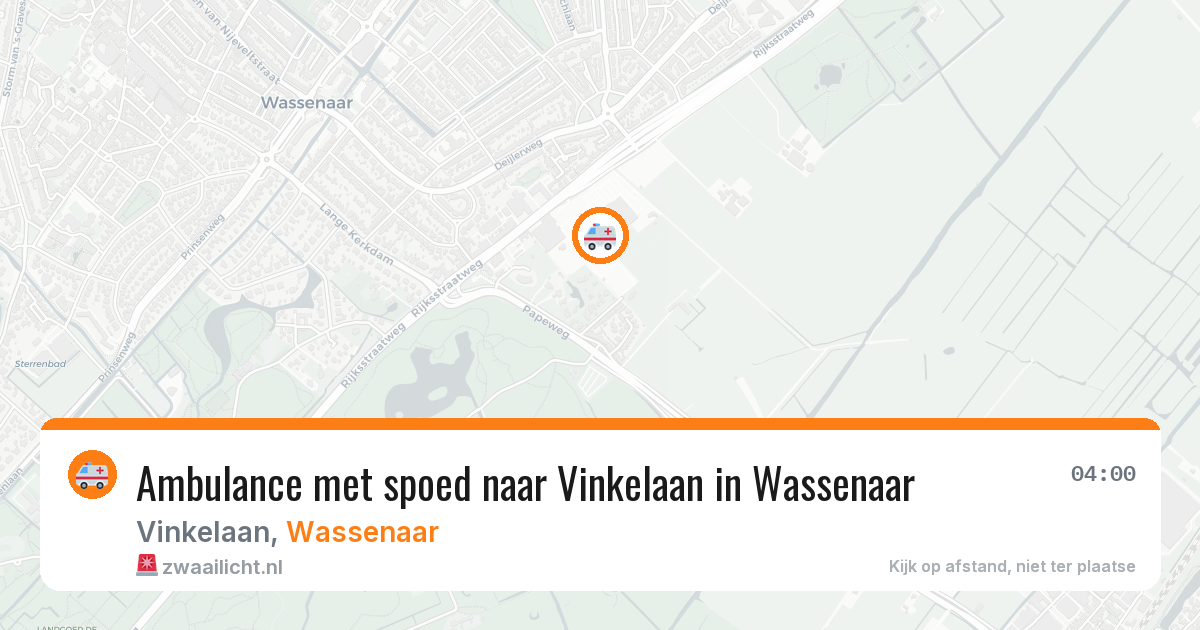 Ambulance met spoed naar Vinkelaan in Wassenaar — 15 aug 2026