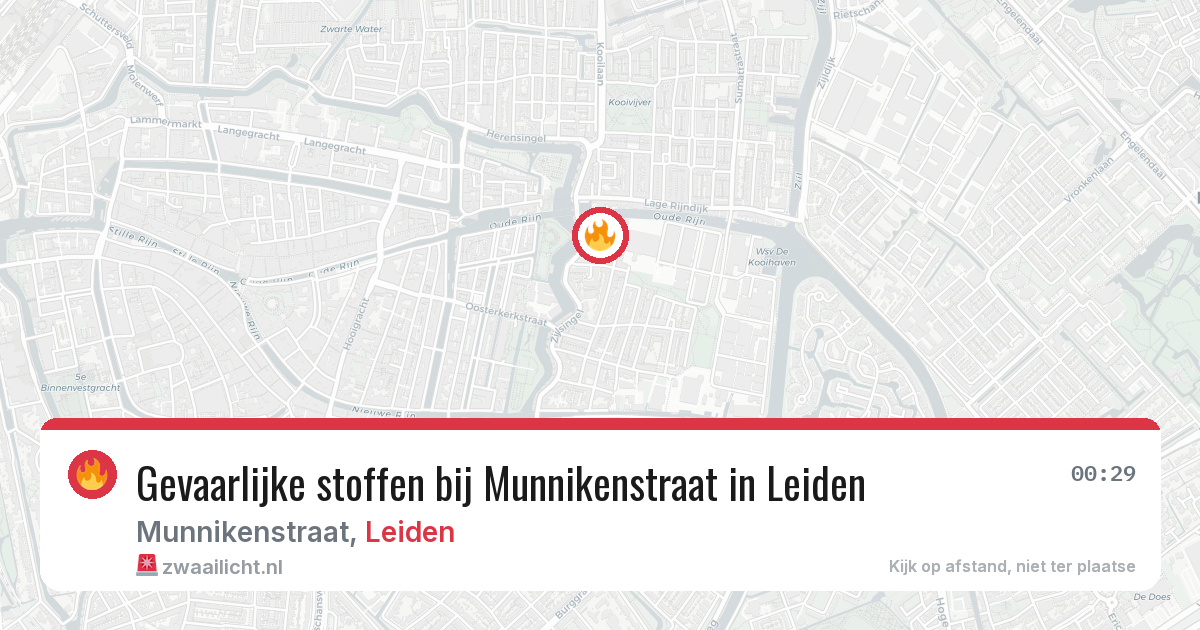 Gevaarlijke stoffen bij Munnikenstraat in Leiden — 20 jul 2026