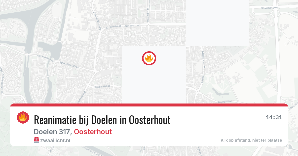 Reanimatie bij Doelen in Oosterhout — 6 mei 2026
