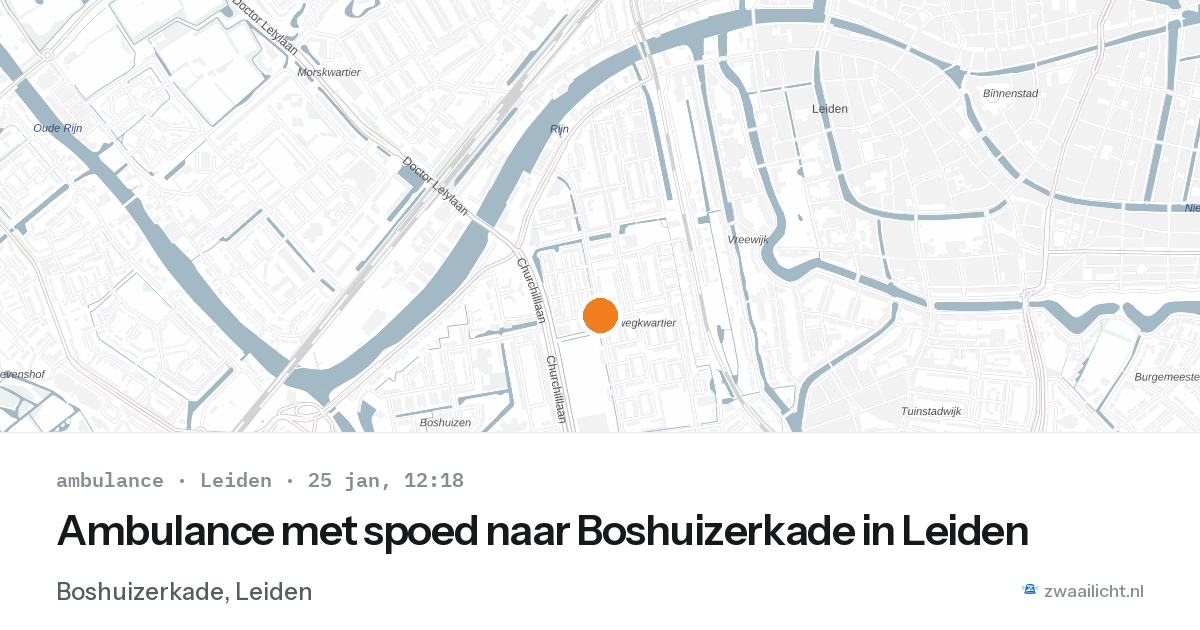 Ambulance met spoed naar Boshuizerkade in Leiden — 25 jan 2026