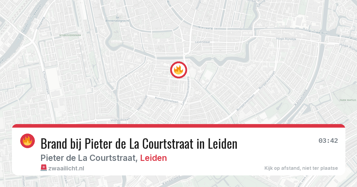Brand bij Pieter de La Courtstraat in Leiden — 11 jun 2026