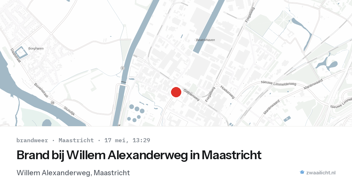 Brand bij Willem Alexanderweg in Maastricht — 17 mei 2026