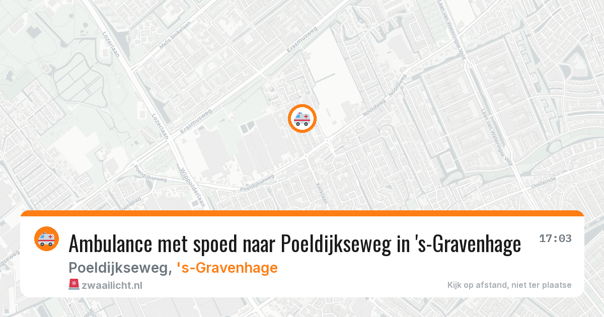 Ambulance met spoed naar Poeldijkseweg in 's-Gravenhage — 18 mrt 2026