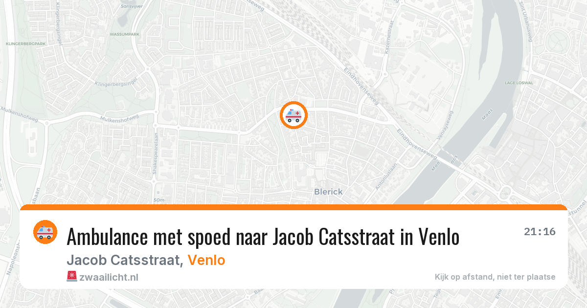 Ambulance met spoed naar Jacob Catsstraat in Venlo — 23 jul 2026