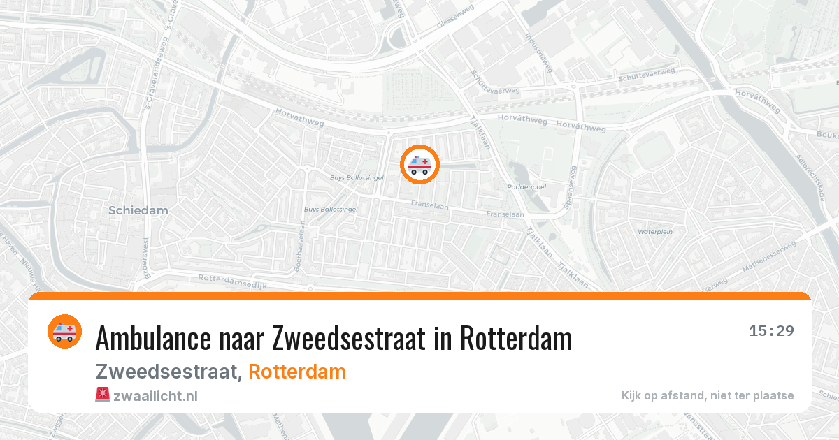 Ambulance naar Zweedsestraat in Rotterdam — 16 mei 2026