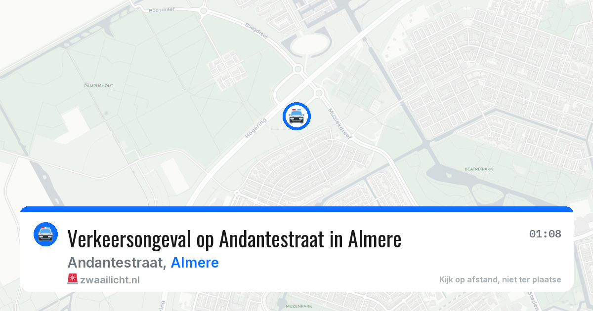 Verkeersongeval op Andantestraat in Almere — 12 mei 2026