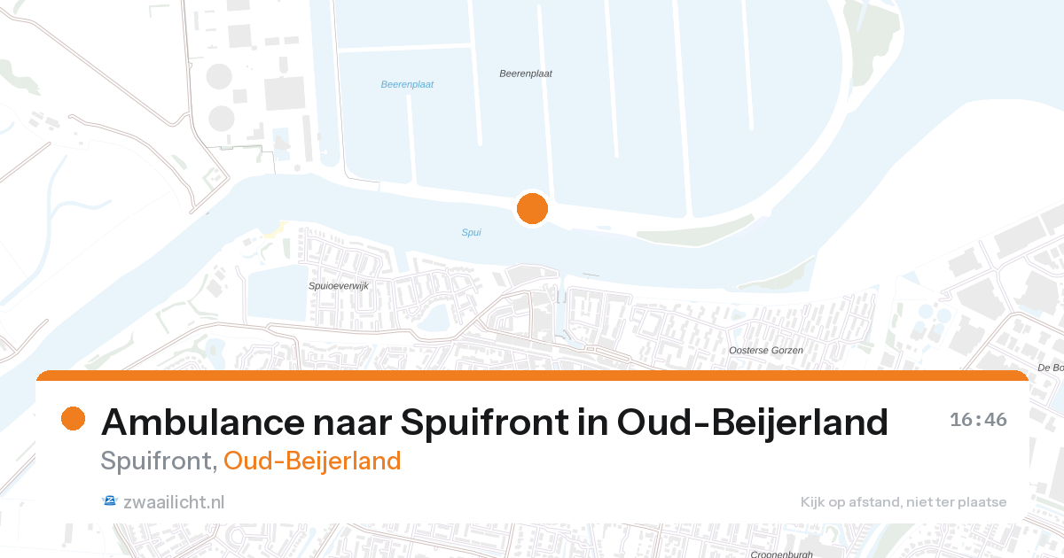 Ambulance naar Spuifront in Oud-Beijerland — 27 aug 2026