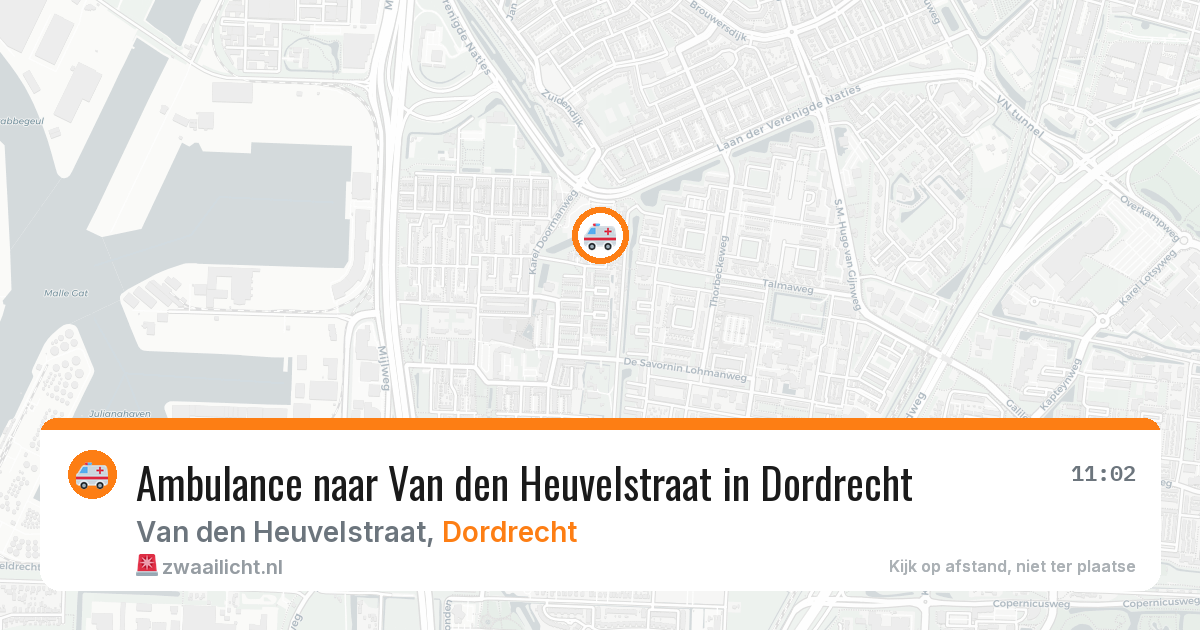 Ambulance naar Van den Heuvelstraat in Dordrecht — 22 jun 2026