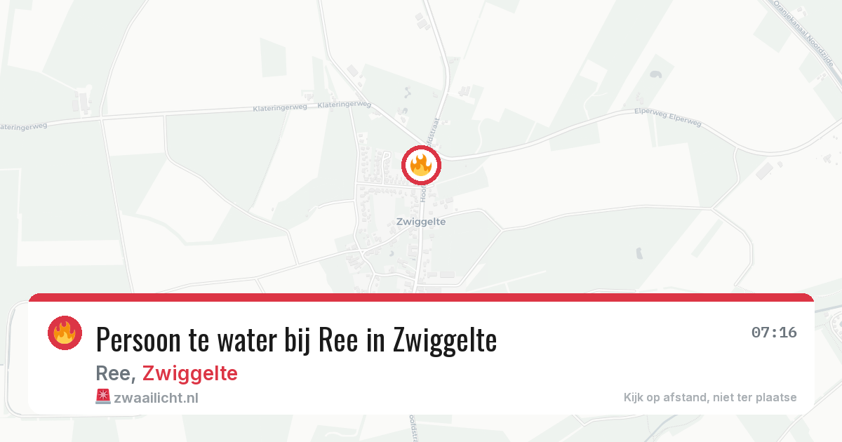 Persoon te water bij Ree in Zwiggelte — 28 apr 2026