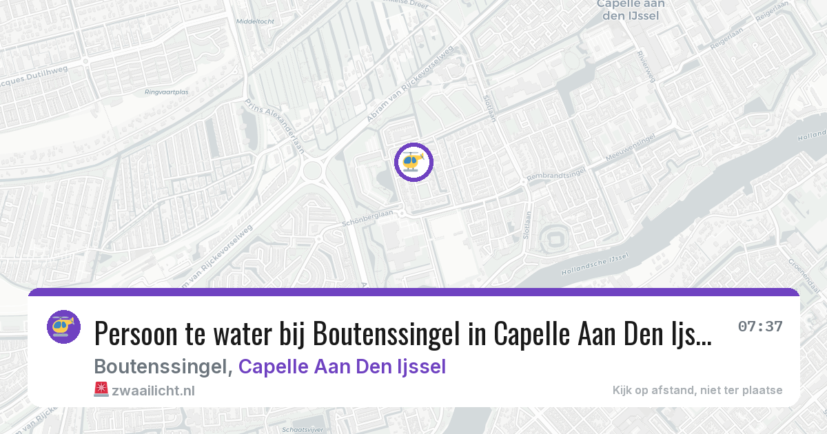 Persoon te water bij Boutenssingel in Capelle Aan Den Ijssel — 17 jun 2026