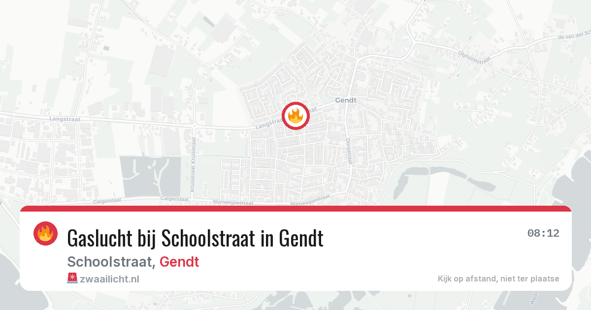 Gaslucht bij Schoolstraat in Gendt — 2 mrt 2026