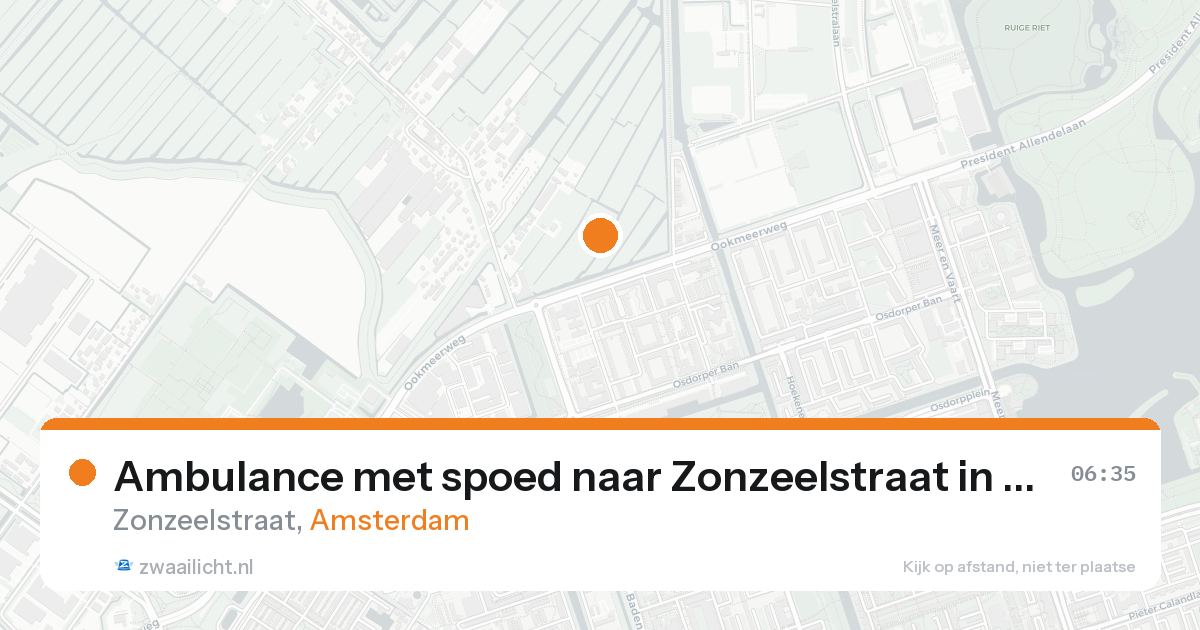 Ambulance met spoed naar Zonzeelstraat in Amsterdam — 25 aug 2026