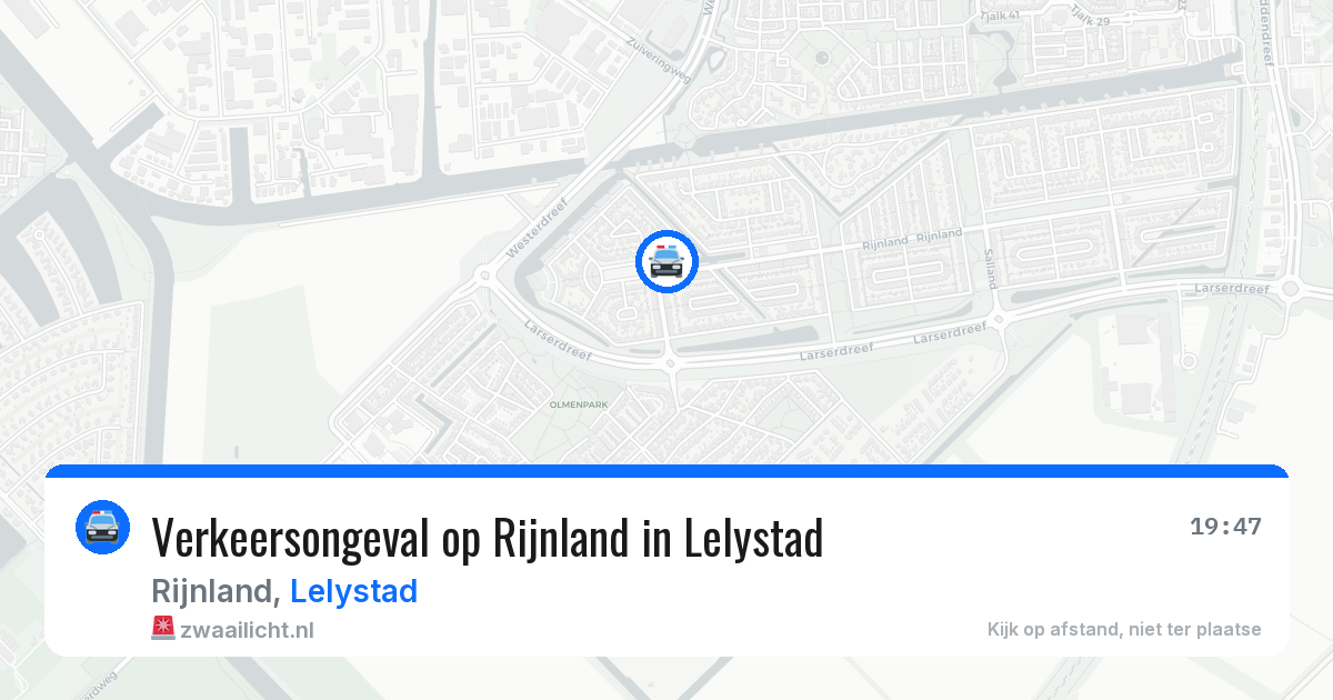 Verkeersongeval op Rijnland in Lelystad — 21 mrt 2026