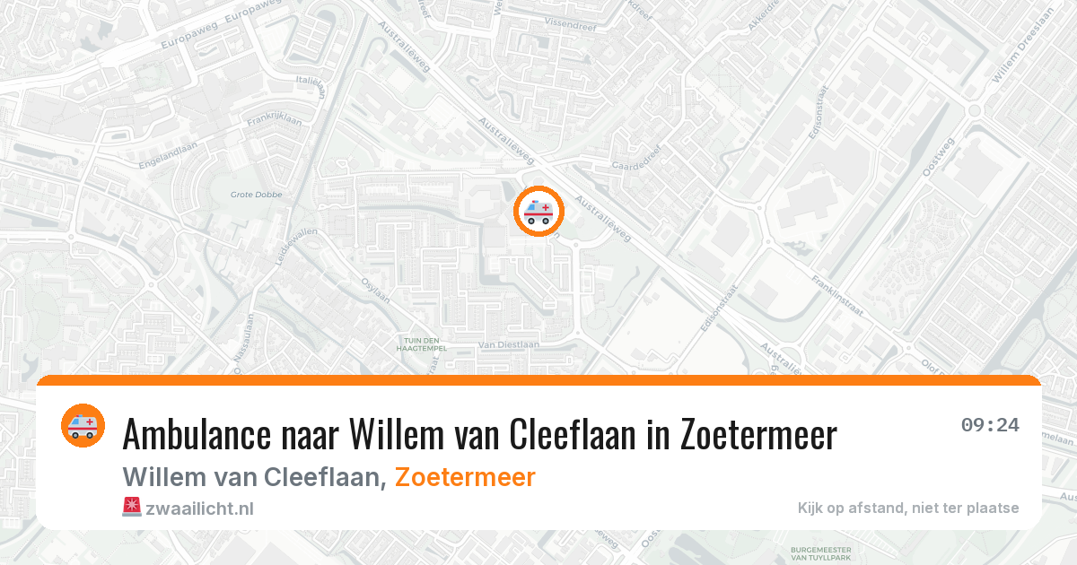 Ambulance naar Willem van Cleeflaan in Zoetermeer — 11 aug 2026