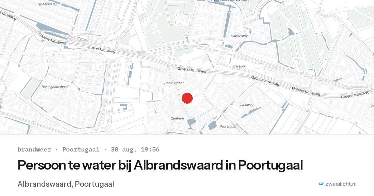 Persoon te water bij Albrandswaard in Poortugaal — 30 aug 2026