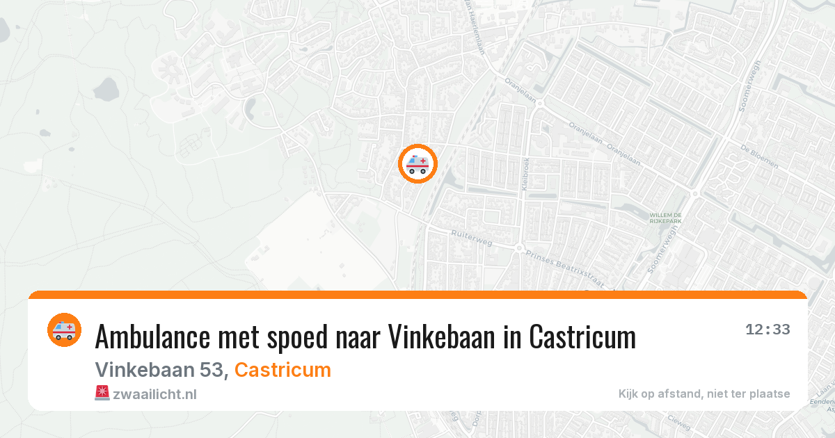 Ambulance met spoed naar Vinkebaan in Castricum — 15 mei 2026