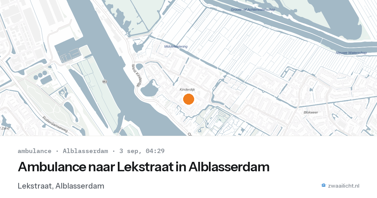 Ambulance naar Lekstraat in Alblasserdam — 3 sep 2026