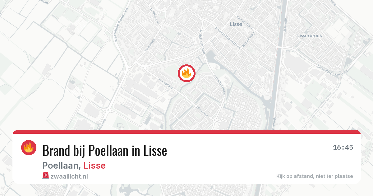 Brand bij Poellaan in Lisse — 1 jun 2026