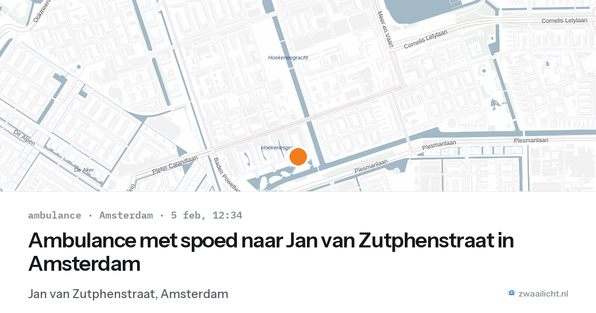 Ambulance met spoed naar Jan van Zutphenstraat in Amsterdam — 5 feb 2026