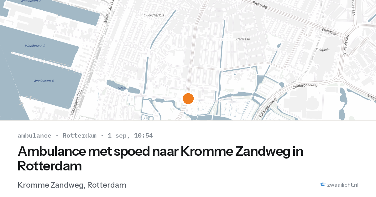 Ambulance met spoed naar Kromme Zandweg in Rotterdam — 1 sep 2026