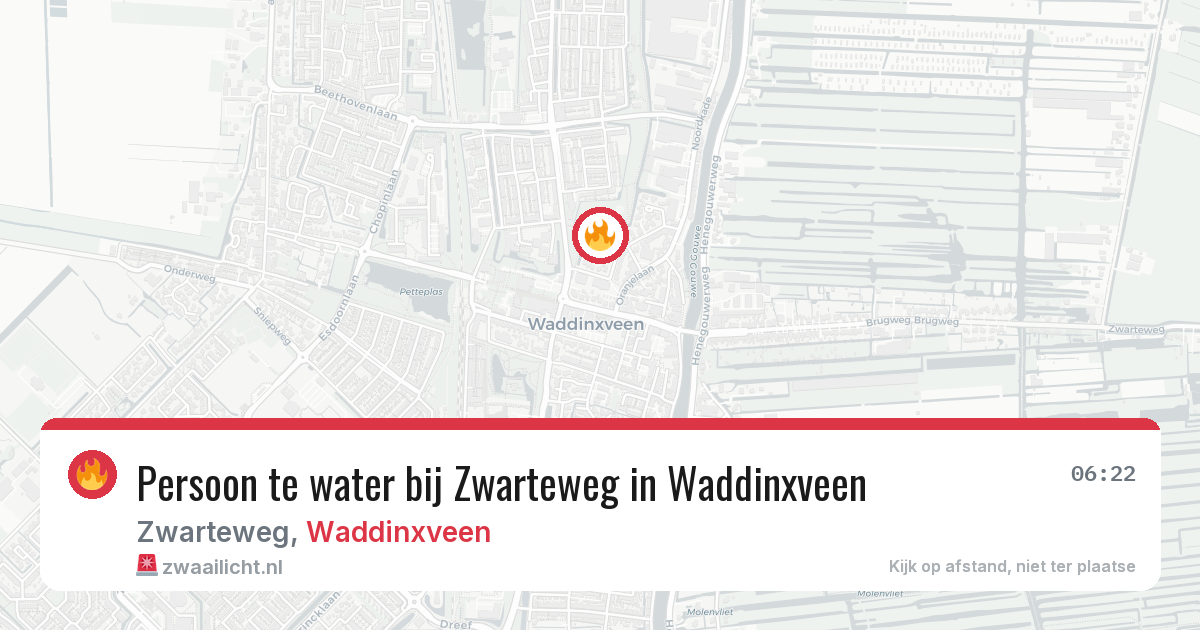 Persoon te water bij Zwarteweg in Waddinxveen — 13 jun 2026
