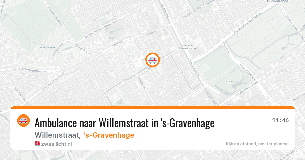 Ambulance naar Willemstraat in 's-Gravenhage — 1 aug 2026