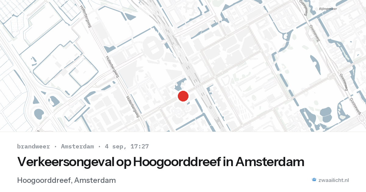 Verkeersongeval op Hoogoorddreef in Amsterdam — 4 sep 2026