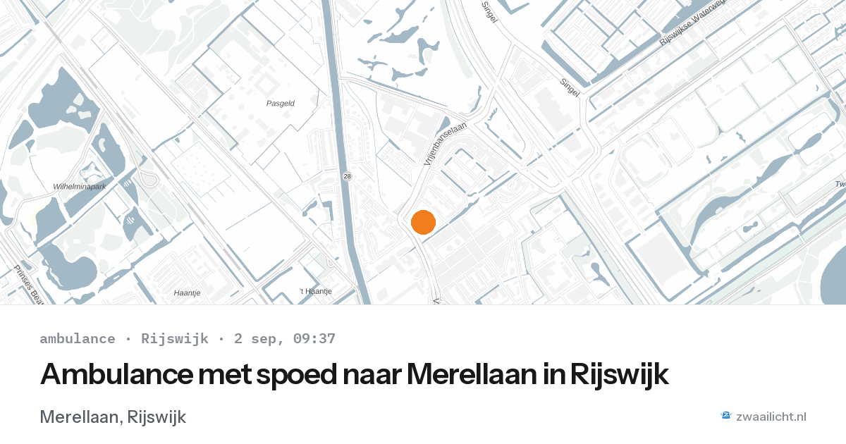 Ambulance met spoed naar Merellaan in Rijswijk — 2 sep 2026