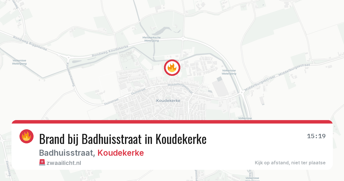 Brand bij Badhuisstraat in Koudekerke — 18 mei 2026
