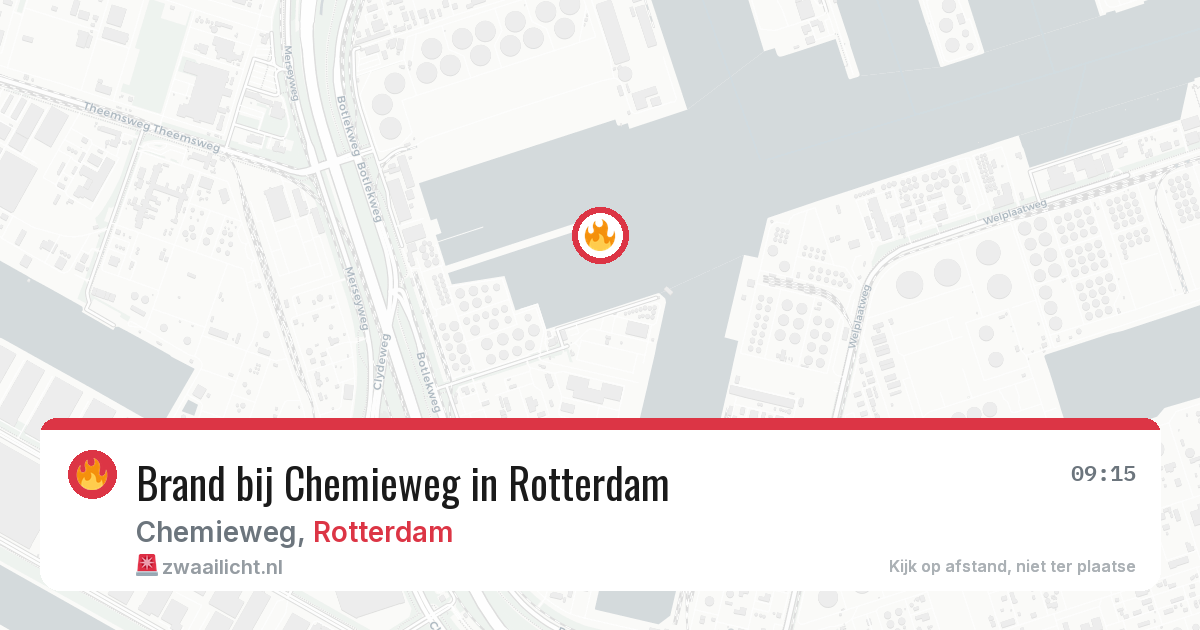 Brand bij Chemieweg in Rotterdam — 8 aug 2026