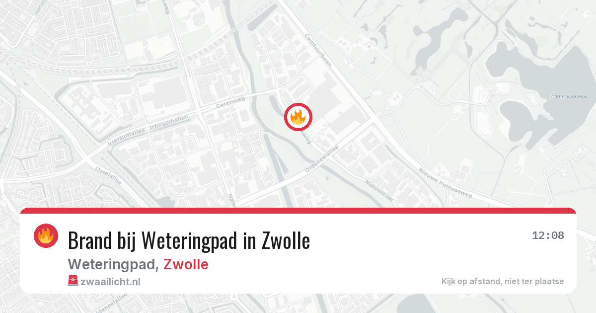 Brand bij Weteringpad in Zwolle — 4 aug 2026
