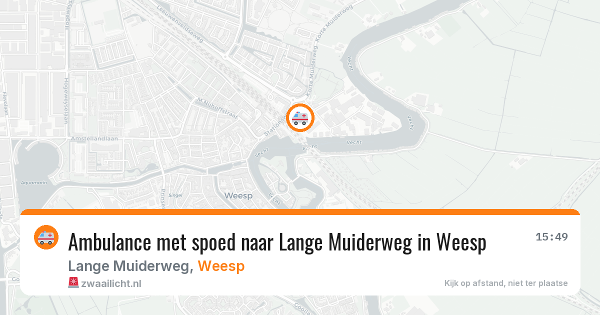 Ambulance met spoed naar Lange Muiderweg in Weesp — 6 mei 2026