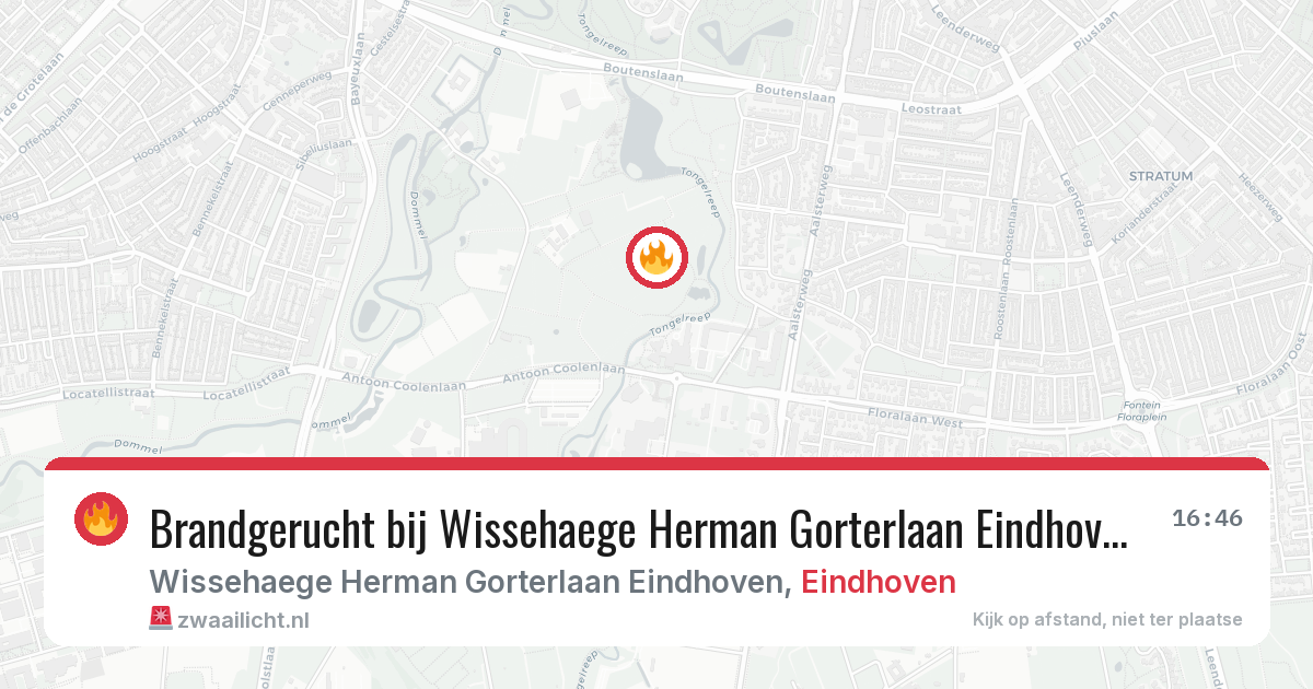 Brandgerucht bij Wissehaege Herman Gorterlaan Eindhoven in Eindhoven — 29 jan 2026