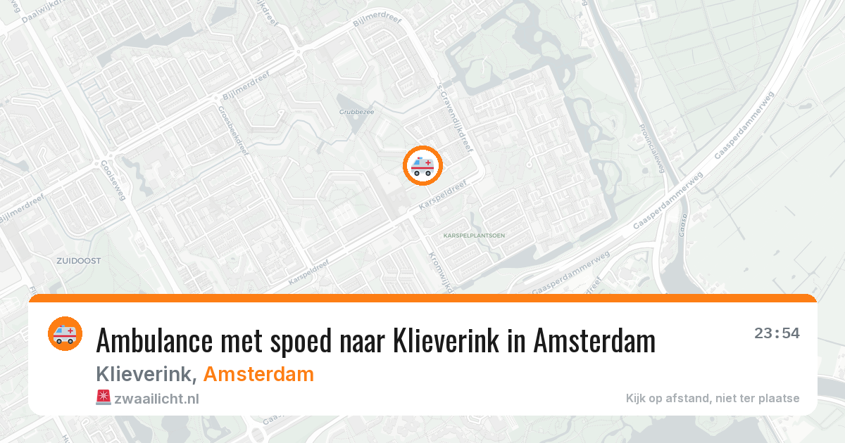 Ambulance met spoed naar Klieverink in Amsterdam — 25 jun 2026