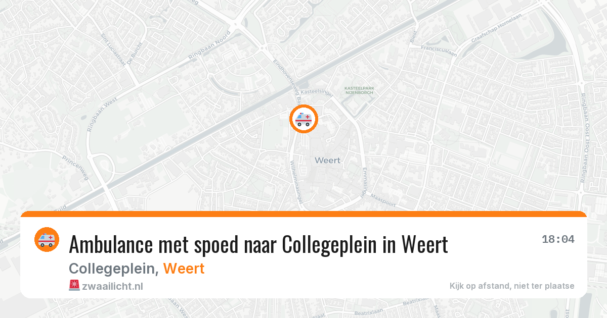 Ambulance met spoed naar Collegeplein in Weert — 13 jul 2026