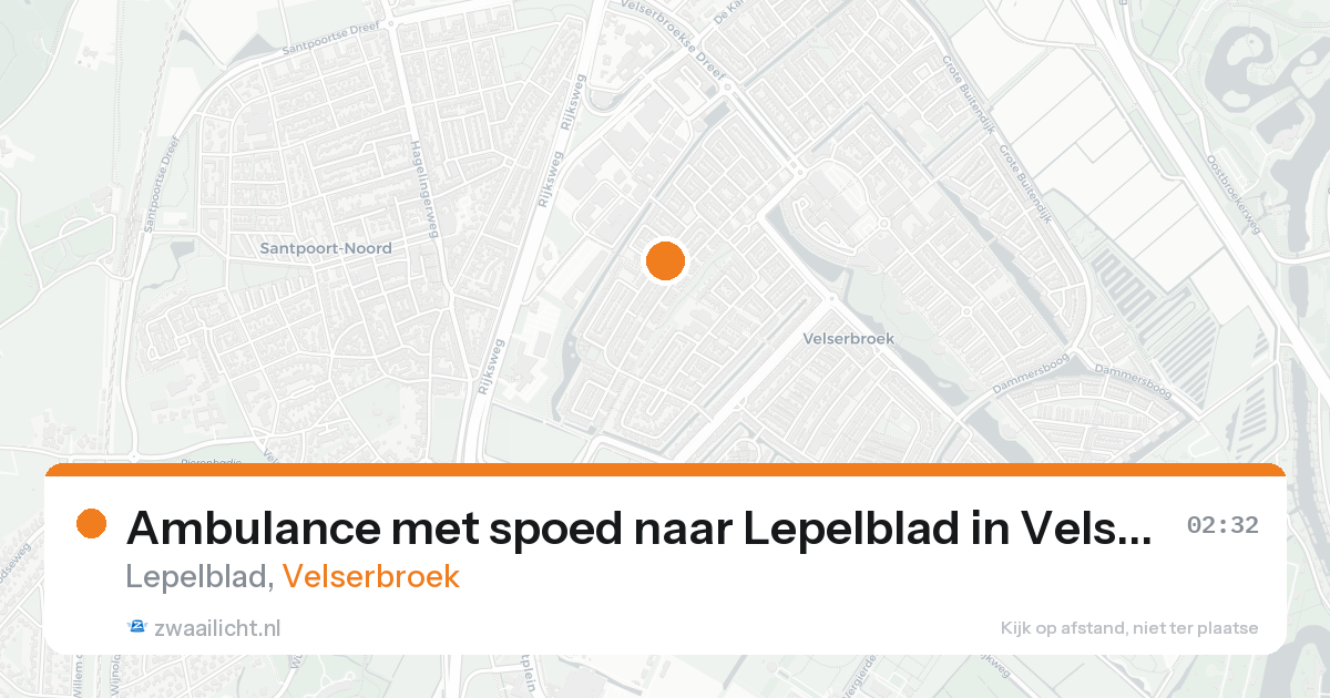 Ambulance met spoed naar Lepelblad in Velserbroek — 17 aug 2026