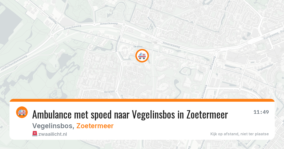 Ambulance met spoed naar Vegelinsbos in Zoetermeer — 9 aug 2026