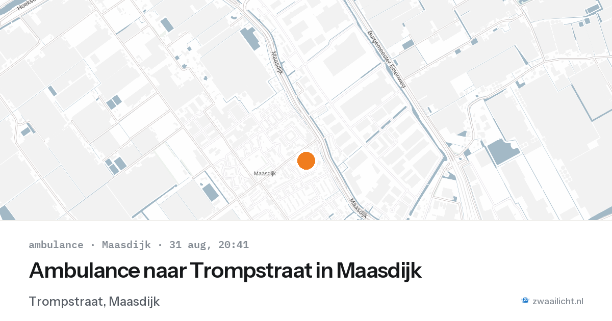Ambulance naar Trompstraat in Maasdijk — 31 aug 2026
